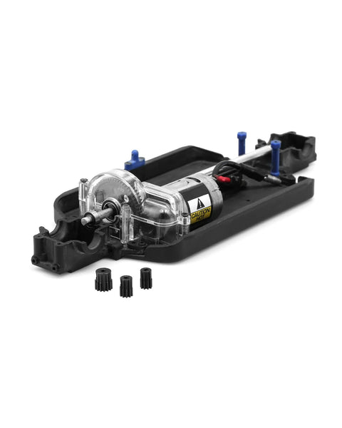 RC car CNC pinion gear setup with 48DP 10T steel gears for LaTrax Teton and other 1/18 models, enhancing durability and smooth operation.