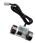 Inline Coolant Flow Meter For PC Water Cooling, Real-Time Flow Readout with Nickel-Plated Brass and Acrylic Body, 28 Inch Wire