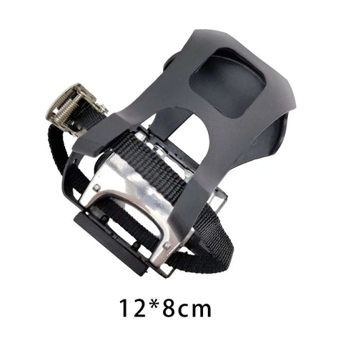 Bike Pedals With Toe Clips And Straps For Indoor Cycling And Home Gym Training, 12x8cm size, black adjustable strap