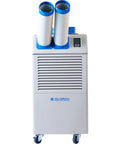 16800 BTU Portable Air Conditioner With Washable Filters And Dual Cold Air Nozzles Cools Rooms Up To 440 Square Feet front view with dual nozzles.