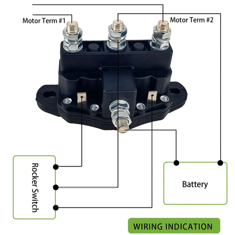 12V Workhorse Winch Reversing Solenoid Switch DPDT Contactor Relay 6 Terminal With Reverse Polarity 75A wiring diagram
