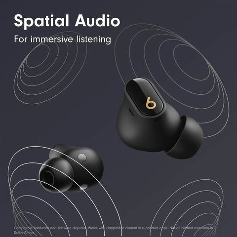 Studio Buds Plus True Wireless Earbuds With Active Noise Canceling And Transparency Mode, Built In Microphone, Sweat Resistant Bluetooth Headphones, Spatial Audio, Apple And Android Compatibility, Killer Sound, Black Gold