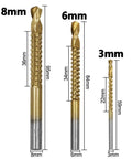 Six Piece Step Drill Bit Kit With Cool Triangle Handles For Metal And Wood, Heavy Duty HSS Hole Cutter Tool For Electric Drills And Bench Tools That Works Like A Champ., 3mm 6mm 8mm HSS step drill bits
