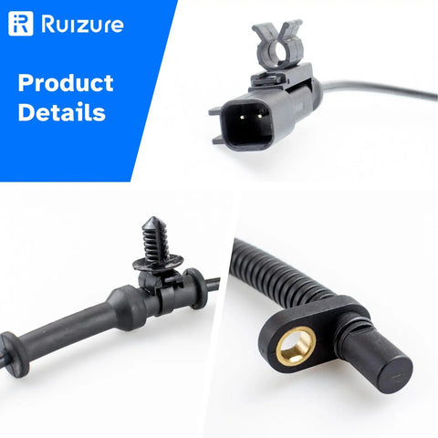 Heavy Duty Rear ABS Wheel Speed Sensor Direct Swap For Dodge Grand Caravan And Chrysler Town And Country No Fuss Plug And Play Two Pack showing detailed parts including connectors and mounting.