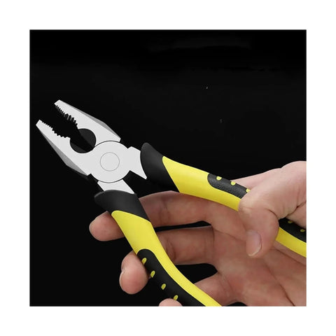 WHSDBPXP 6-inch diagonal cutting pliers with yellow and black grip held in hand