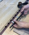 Hands adjusting Beefy Aluminum Planing Stop Board For Woodworking Your Go To Workbench Baffle Durable Alloy Stop That Installs Easy With Wood Or Metal 19mm Thick Stable And Planing Ready Multi Material Compatibility