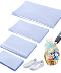 Bulk 500 Pack Heat Shrink Wrap Bags For Packaging, Clear POF Film In 4 Sizes 14x20, 8x12, 8x10, 4x6 Inches for multi-use packaging.
