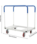 Heavy Duty Panel Cart Dolly 1500 Lbs Capacity With Detachable Steel Frame For Warehouse Use Pro Grade Industrial Moving Smooth Castors With Brakes For Stable Easy Load And Transport, 88x51.5x89cm