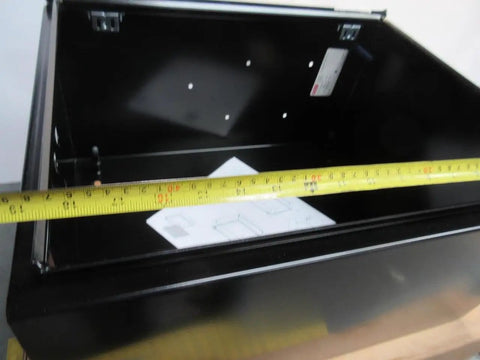 Interior view of Black 20x16x10 Industrial Control Panel Enclosure NEMA 4 and 12, showing durable steel construction and weatherproof design.