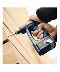 Straight Up Workhorse Cordless Drill Featuring Dual Speed Modes And Adjustable Torque Control, in use on wooden planks.