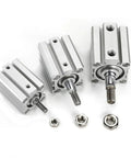 Three Compact 63mm Bore Pneumatic Cylinders With Square Thin Body And Outer Teeth For Industrial Automation Heavy Duty Performance SDA63 Series