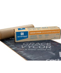 Rock Solid Beat The Heat Ice And Water Shield Roofing Underlayment Self Adhering Rubberized Asphalt roll and box on display.