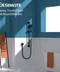 Shower Slide Bar Kit For Easy No Fuss Install, 28-Inch 304 Stainless Steel Bar With Adjustable Handheld Shower Head In Matte Black