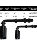 Beefy Heavy-Duty J-Bolt Gate Hinge Pair For Doors And Driveways Weld-On Steel Hinges With Ball Bearing Pivot For Large Iron Or Steel Gates Includes Bolts Nuts Washers 2 Pack, black steel, 3/4 in