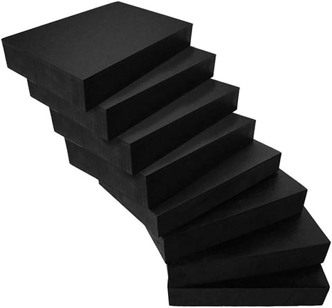 MyLifeUNIT EVA washer pads, 8-pack, black anti-vibration mats for washing machines and dryers (side view)