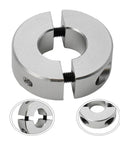 Rock Solid Double Split Shaft Collar Clamp Made From Anodized Aluminum Alloy Fits 13 To 30 Millimeter Shafts Includes 1 Pack 16mm on shaft