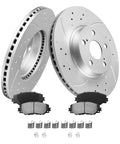 Beefed Up Front Brake Kit For Toyota Corolla 2009 Through 2019 Geomet Coated Drilled And Slotted 275mm Rotors with pads