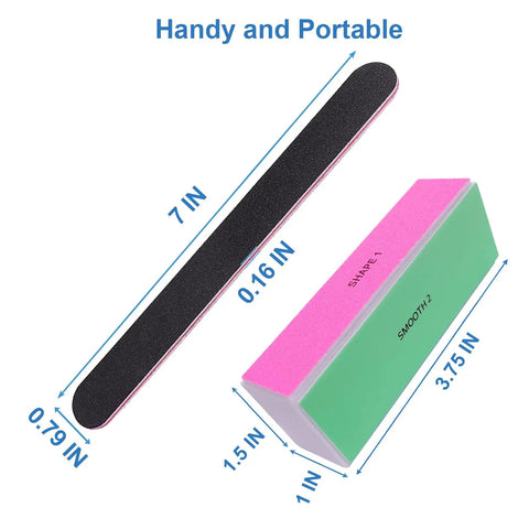 All In One Nail File And Buffer Set With 4 Way Buffers Shine Kit For Natural Nails Manicure Filing Polishing Buffing