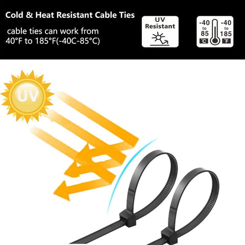 Ultra Tough 2000 Pack Zip Ties Assorted Sizes 4 6 8 10 12 Inch Self Locking Nylon Cable Ties Outdoor UV Resistant Weatherproof.