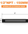 Six Pack One Half Inch MNPT PVC Male Pipe Thread Sprinkler Head Riser Extensions For Lawn Irrigation System Six Inch Length With Male To Male Adapters