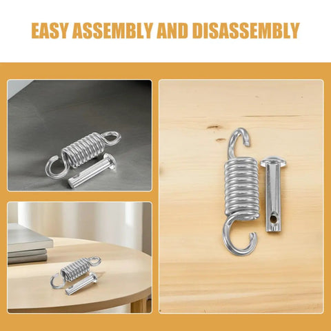 Heavy Duty Hanging Chair Spring Pin Kit With Precision Spring Steel Quick Install And Movement Reduction For Balcony Outdoor Hammocks 2 Pack Set For Smooth Swings And Long Lasting Durability, spring hook and pin set