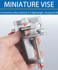 Dope Portable Table Clamp Vise For DIY Projects, Small Bench Vise, Drill Press Vise in hand with aluminum alloy material