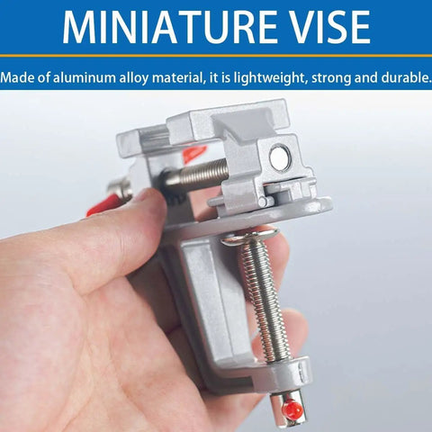 Dope Portable Table Clamp Vise For DIY Projects, Small Bench Vise, Drill Press Vise in hand with aluminum alloy material