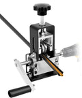 Dual Mode Wire Stripper Tool For Scrap Copper, Drill Powered And Manual Crank in close-up showing blade position and mechanism.