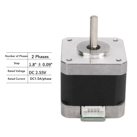 Beefy 42x40mm Stepper Motor Kit for 3D Printers and CNC Machines, Two-Phase 1.8 Degree Step Angle, High-Torque Replacement Motor with Solid Metal Construction for Mega X and Y Axis and Vyper Y Axis, silver 42x40mm motor