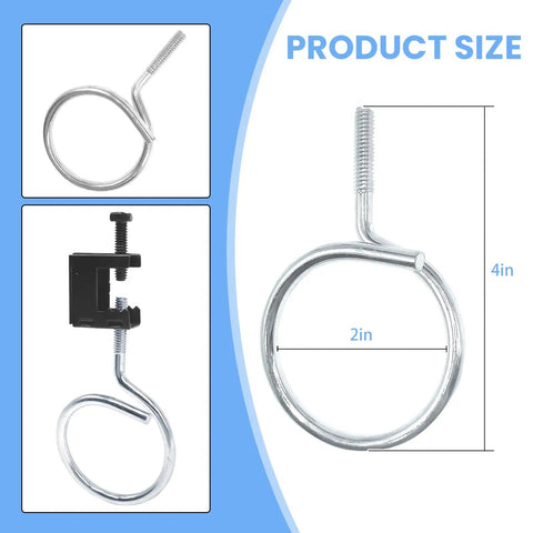 Two Inch Bridle Rings, 30 Pack, One Quarter By Twenty Threaded, Heavy Duty Steel Cable And Wire Hangers for sizing illustration
