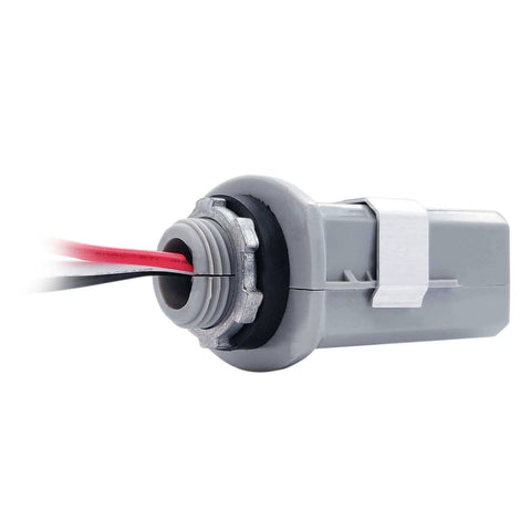 Outdoor Wire In Photocell Switch With Photoelectric Sensor For Stem Mount Lighting MCU Powered Light Control With 5 Second Delay Dusk To Dawn Auto On Off Wide Voltage Range Weatherproof Exterior Photocell Controller JL428C wire view