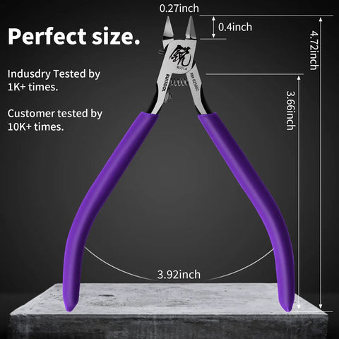 Ultra Thin Model Nippers For Beginners And Hobbyists, Precision Single Edged Cutter With Non Slip Grip, 4.7 Inch Tool
