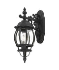 Frontenac 1 Light Outdoor Wall Lantern With Clear Beveled Glass Shades Black Finish 20 By 6 Six Point Five Inch Exterior Fixture