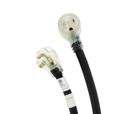 Heavy Duty 25ft 8 AWG Welding Cable With Lighted Receptacle And STW Jacket, 40A 250V, Oil Resistant Built Tough For Welder, Power Tools