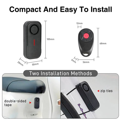 Keep Your Ride Safe With This 113dB Bike Alarm System, IP66 Waterproof Vibration Sensor, Wireless Remote Anti Theft Device For E Bikes, Motorcycles And Scooters, Outdoor Riding Safety And Theft Prevention