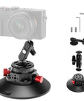 6 Inch Camera Suction Cup Mount with Ball Head Magic Arm and tools, compatible with ARRI GoPro Insta360, for windshields and dashes