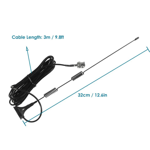 Four Pack Police Scanner Antennas 20 to 1300MHz HF VHF UHF BNC Male For Scanners with 3m Cable and BNC Connector