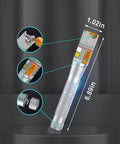 Two aluminum VFL fiber optic tester pens with LC/FC/SC/ST adapters; ~6–8 in long, front view.