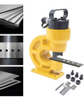 Heavy Duty Ch-60 Hydraulic Crimping Tool showing yellow construction with tungsten steel dies for busbars and angle steel.