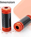 Dope 1.25 Inch Crash Bar Sliders End Caps With CNC Carbon Fiber Inlay Orange Rugged Aluminum Guard Caps dimensions shown