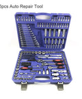 216-piece auto repair tool set with socket wrenches and ratchet, DIY garage essentials for cars and bikes.