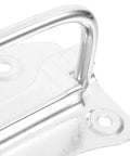 Close-up of silver iron 2 Pack Heavy Duty Chest Handles Zinc Plated Case Pull Handles for toolbox and cabinet, showing zinc-plated finish.