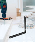 Heavy Duty Stainless Steel Straight Brackets Set Of 4 For Furniture Repair And Reinforcement shown during installation