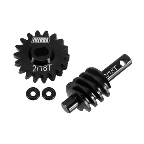 18T Underdrive Worm Differential Axle Steel Gear Set For Axial SCX24 AX24 C10 JLU Gladiator Bronco Deadbolt One Twenty Four RC Crawler Upgrade Beefy Rock Solid Durable Gear Kit For Tough Terrain Performance