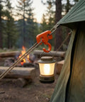 Pack Of Four Portable Multifunctional Camping Hooks Drops Sweet Trailside Vibes While Hanging Your Gear Clothes And Towels On Clotheslines No Sweat Required Heavy Duty Claws Bite Firmly Onto Tree Branches For Every Weekend Warrior Adventure with outdoor lantern and tent setup.