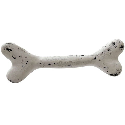 6 Inch Dog Bone Style Cast Iron Door Pull For Barn Doors Gates Cabinets And Drawers, Heavy Rustic Black White Finish