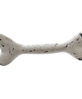6 Inch Dog Bone Style Cast Iron Door Pull For Barn Doors Gates Cabinets And Drawers, Heavy Rustic Black White Finish, front view