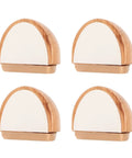 Four Pack Silent Shock Absorbent Wood Door Stoppers No Drill Needed Protect Floors in Bedroom Bathroom Living Room