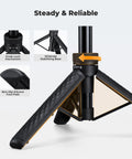 Close-up of Mini Selfie Stick Tripod Stand With Five Adjustable Levels And 360 Degree Ball Head Pocket Tripod base features and locks