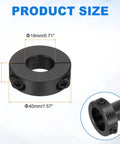 Two Pack Double Split Shaft Collars 18mm Bore 40mm Outer Diameter 12mm Thick Clamping Collar With Set Screws Carbon Steel Black Oxide